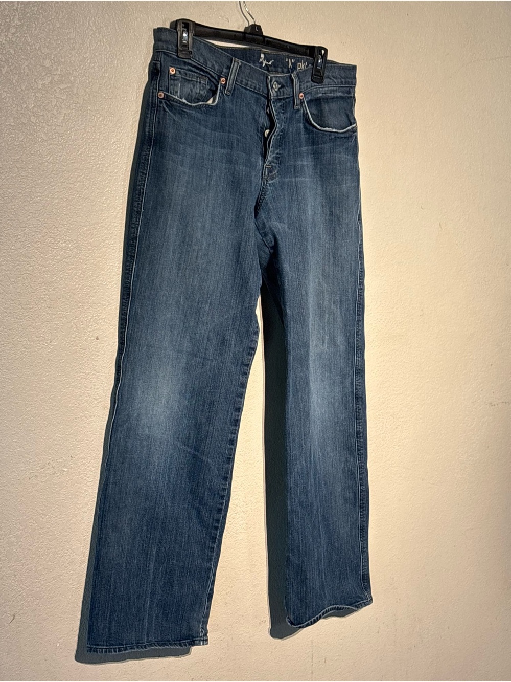 7 For All Mankind Men’s Blue Straight-Leg Jeans